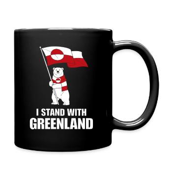 Soutien Groenland: Ours et Drapeau - Mug uni - noir - Droite