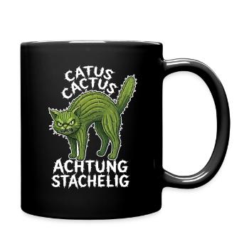 Catus Cactus Stachelkatze Antisocial - Tasse einfarbig - Schwarz - Rechts