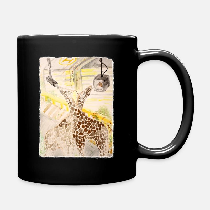 Girafe au milieu du transit au néon - Mug uni - noir