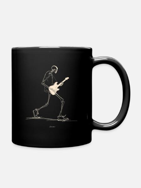 Skelett-Gitarrist mit E-Gitarre - Tasse einfarbig - Schwarz