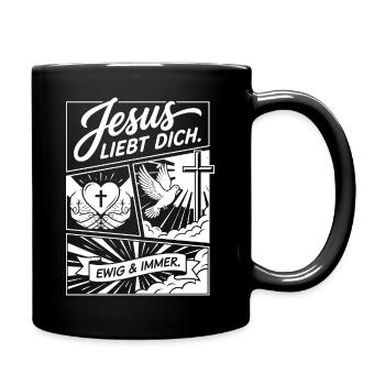 Collage Jésus t’aime - Mug uni - noir - Droite