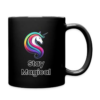Unicorn Rainbow – Stay Magical - Full Colour Mug - black - Right