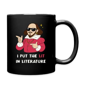 I put the lit in literature - Full Colour Mug - black - Right