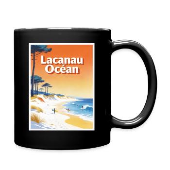 Lacanau Ocean Vintage Surf Poster - Full Colour Mug - black - Right
