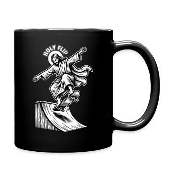 Holy Flip – Skateboarding Jesus Chirst Meme - Tasse einfarbig - Schwarz - Rechts