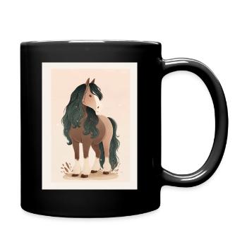 Cheval - Mug uni - noir - Droite