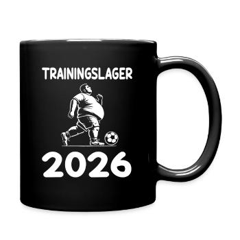 Trainingslager 2026 – Lustiges Fußball Design - Tasse einfarbig - Schwarz - Rechts