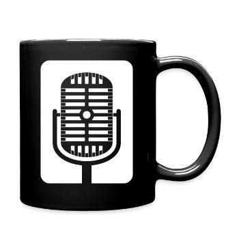 Retro-Mikrofon-Emblem - Tasse einfarbig - Schwarz - Rechts