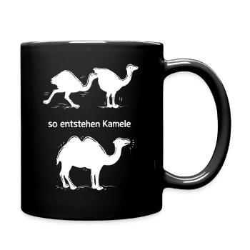So entstehen Kamele – Lustiger Tier Cartoon Comic - Tasse einfarbig - Schwarz - Rechts