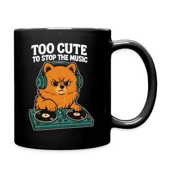 T-shirt DJ Pomeranian Rétro | Trop mignon pour arrêter la musique - Mug uni - noir - Droite