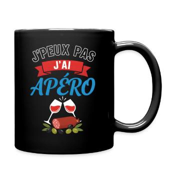 I have aperitif, toast and tapas - Full Colour Mug - black - Right