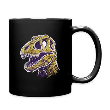 Artistic Dinosaur T-Rex Skull - Full Colour Mug - black - Right