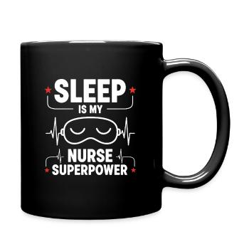 Humor Nurse Sleep is my Superpower - Full Colour Mug - black - Right