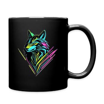 Neon Wolf – Cyber Spirit - Mug uni - noir - Droite