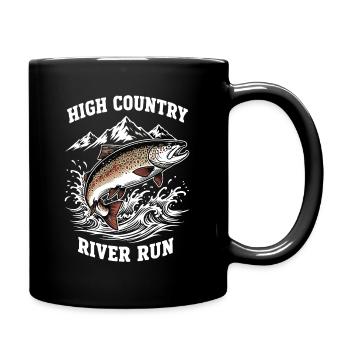 Angeln auf High Mountain River Forellen - Tasse einfarbig - Schwarz - Rechts