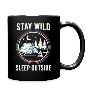 Reste sauvage Dors dehors - Mug uni - noir - Droite