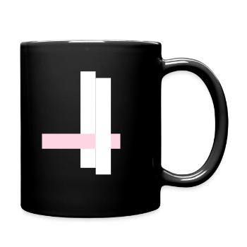 White Towers with Pink Ribbon - Full Colour Mug - black - Right