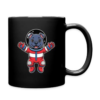 Dog Staffy Astronaut Space Color - Full Colour Mug - black - Right