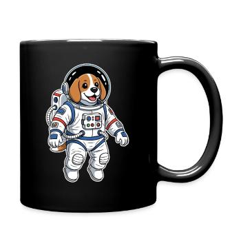 Chien Beagle Astronaute Espace Couleur - Mug uni - noir - Droite