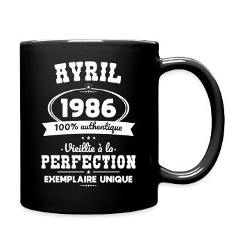 40-jähriges Jubiläum – April 1986 Perfektion - Tasse einfarbig - Schwarz - Rechts