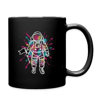 Space Astronaut Scribble Doodles Color - Full Colour Mug - black - Right