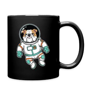 Chien Bulldog Anglais Astronaute Espace - Mug uni - noir - Droite