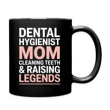 Dentalhygieniker-Mutter – Stolzes RDH-Muttergeschenk - Tasse einfarbig - Schwarz - Rechts