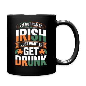 Pas vraiment Irlandais On se saoule - Mug uni - noir - Droite