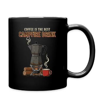 Camping Café Humour Quote Coffee Campfire Drink - Full Colour Mug - black - Right