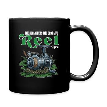 Fishing Reel Humor Camping Quote - Full Colour Mug - black - Right
