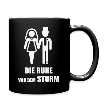 The Calm Before the Storm (Wedding Bridal Couple JGA W) - Full Colour Mug - black - Right