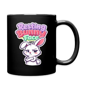 Face de lapin au repos à Pâques disant drôle - Mug uni - noir - Droite
