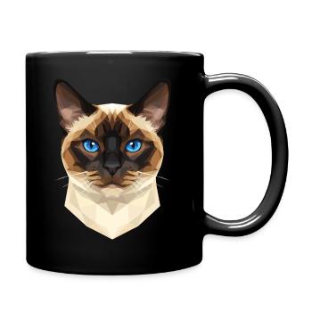 Siamkatze Siam Katze Siamese Cat Siamesen Katzen - Tasse einfarbig - Schwarz - Rechts