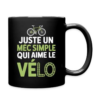 Der einfache Kerl liebt Radfahren und Aperitif-Humor Man Bike - Tasse einfarbig - Schwarz - Rechts