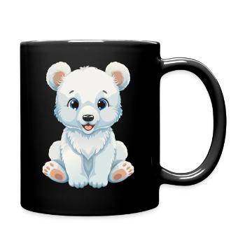 Cute Polar Bear - Tasse einfarbig - Schwarz - Rechts