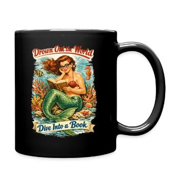 Découvrez votre tranquillité : lecture rétro de sirènes - Mug uni - noir - Droite