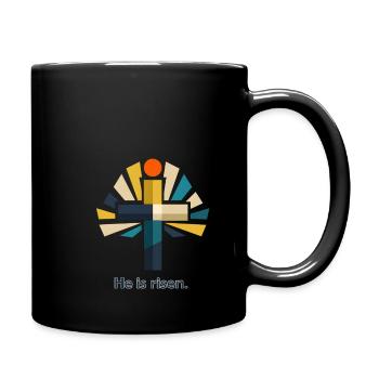 Auferstehung He is Risen Ostern Jesus - Tasse einfarbig - Schwarz - Rechts