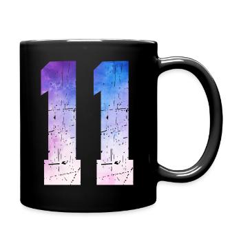 Ausgabe 11 – 11. Jubiläumsgeschenk - Tasse einfarbig - Schwarz - Rechts