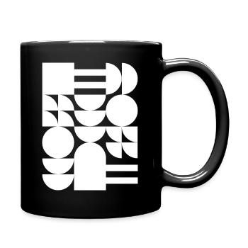 Monochromes geometrisches Mosaik - Tasse einfarbig - Schwarz - Rechts