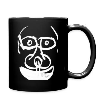 Abstraktes Kunstgesicht auf T-Shirt - Tasse einfarbig - Schwarz - Rechts