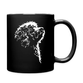 Chien en silhouette bolognaise Saucisses - Mug uni - noir - Droite
