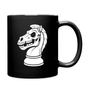 Chess Knight Skeleton Dark Chess Design - Full Colour Mug - black - Right