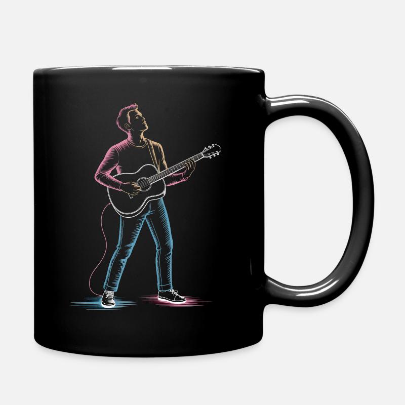 Guitariste Homme jouant de guitare Illustration - Mug uni - noir