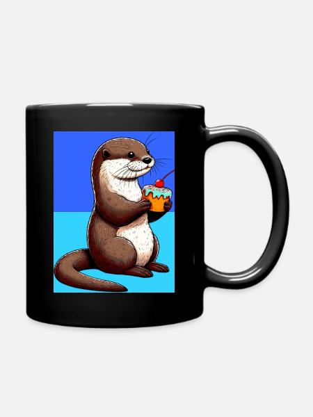 Otter - Tasse einfarbig - Schwarz