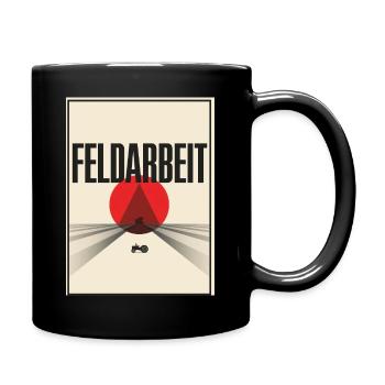 Feldarbeit Retro Plakat Landwirtschaft Acker - Tasse einfarbig - Schwarz - Rechts
