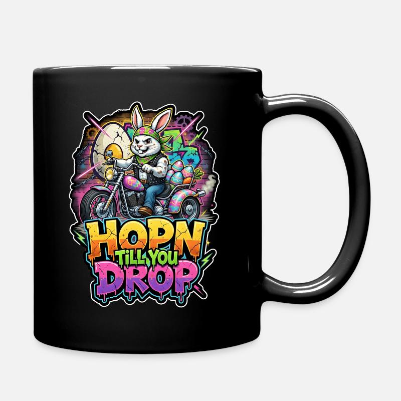 HOPN Till You Drop Bunny Motorrad Graffiti - Tasse einfarbig - Schwarz