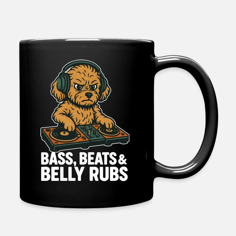 DJ Maltipoo: Bass, Beats & Belly Rubs Retro Design - Tasse einfarbig - Schwarz