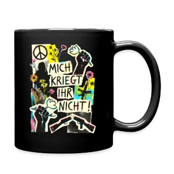 Frieden Demo Gegen Krieg - Tasse einfarbig - Schwarz - Rechts