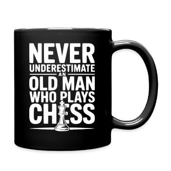 Ne sous-estimez jamais un vieil homme qui joue aux échecs - Mug uni - noir - Droite