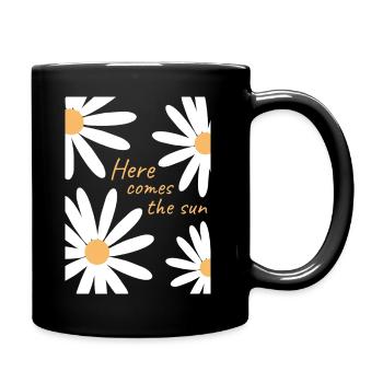 Here Comes The Sun Shirt – Minimal Aesthetic - Full Colour Mug - black - Right